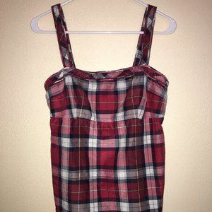 American Eagle Outfitters plaid red tank